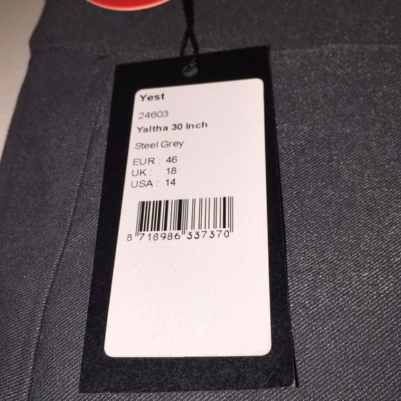 Yest Yaltha Pull On Pants Capris 24603 Steel Grey Size 14 - Picture 10 of 10